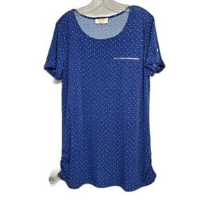 Sweet Wanderer Womens Sz XL Maternity Top Dark Blue Ruching